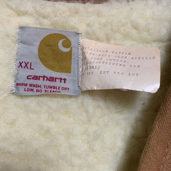 Vintage Carhartt Duck Canvas Sherpa Vest 60s Size XXL - Picture 2 of 3